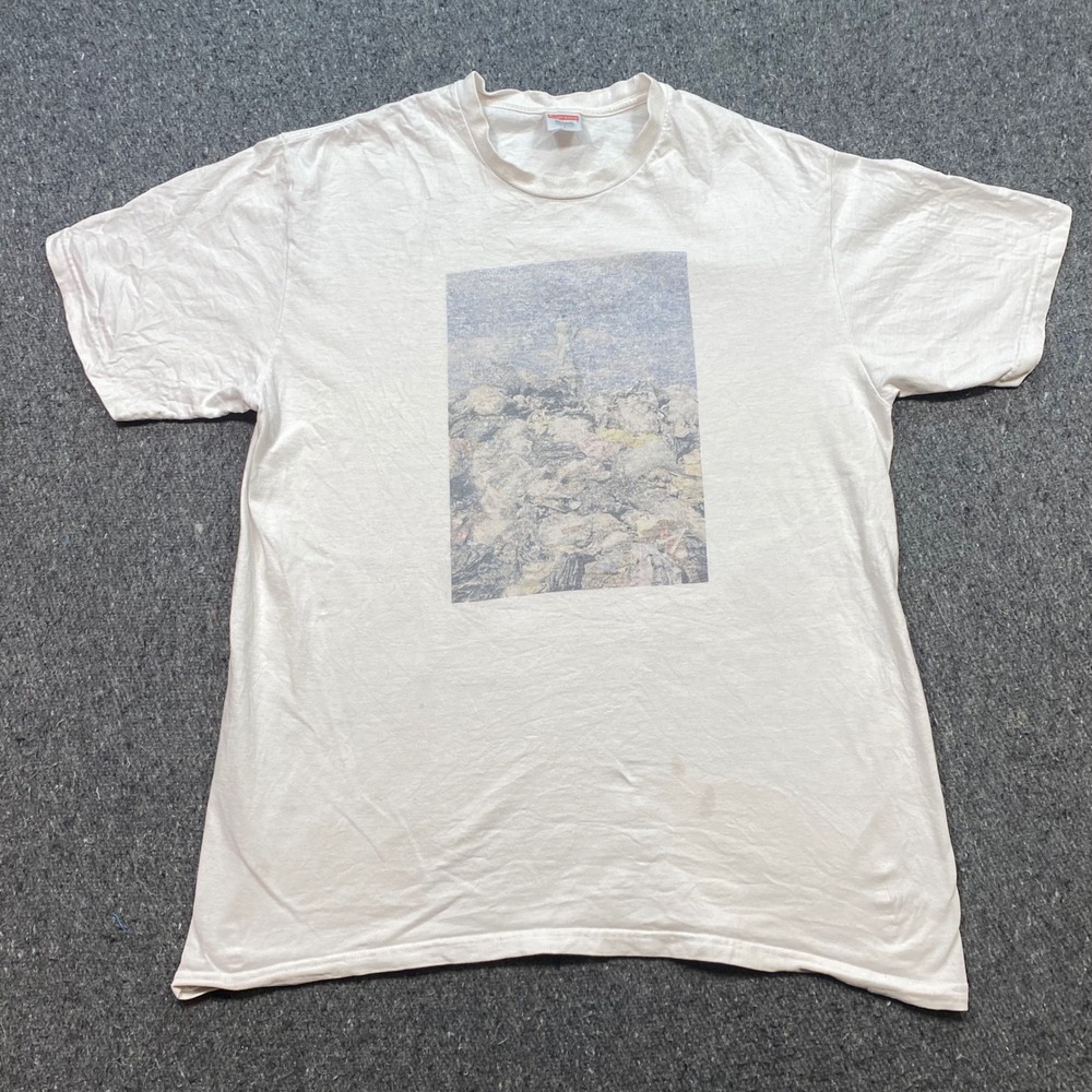 Supreme Louie Psihoyos Pile Graphic TShirt Sz L Mens White Streetwear Skater Art